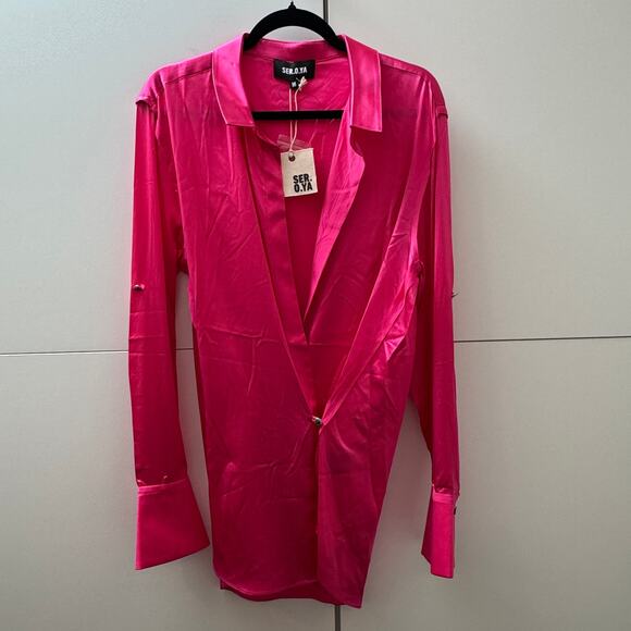 SER.O.YA Pink Silk Shirt - Picture 3 of 7